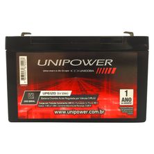 Bateria Selada Unipower Estacionária VRLA 6V 12,0Ah F187 UP6120