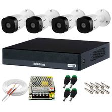 Kit CFTV Intelbras 4 Câmeras Bullet HD 1120 B + DVR MHDX 1004 C