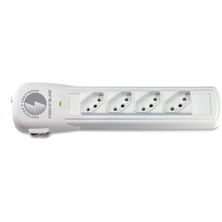 Protetor e Adaptador de Plástico 4 Tomadas, Bivolt, Cinza 7200 - Force Line