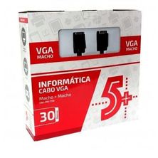 Cabo VGA M x VGA M 30M com Filtro Preto 5+