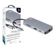 HUB USB C 7x1 USB 3.0 HDMI RJ45 SD/Micro SD Pix