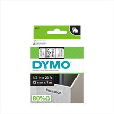 Fita Poliéster D1 Dymo 12mm x 7m para Rotulador Label Manager e RHINOPRO Preto/Branco 45013