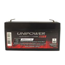 Bateria Selada Estacionária VRLA 6V 1,3Ah F187 UP613 Unipower