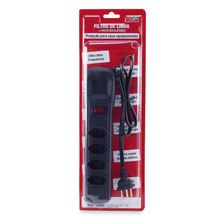 Filtro de Linha, Protetor Contra Surtos, Adaptador 4 Tomadas,  Preto, 5005 - Force Line
