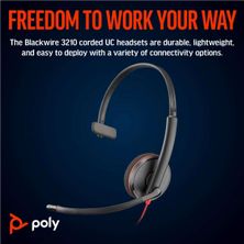 Headset Mono Blackwire C3210 USB-C/USB-A 8X214A6 Poly