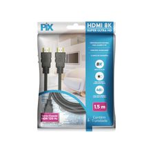 Cabo HDMI 1,5m Gold 2.1 8K HDR 19P 018-1015 PIX