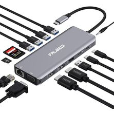 Docking Station Usb-c 14 Em 1 8xusb-a 3.2+2 Usb-c Dados 20129456 Comtac