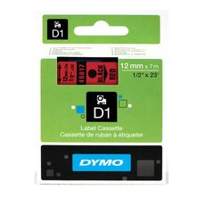 Fita de Poliéster Auto Adesiva 45017 12mm Preto/Vermelho - DYMO