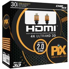 Cabo HDMI 2.0 4K UltraHD 19 018-3020, 30 metros - PIX