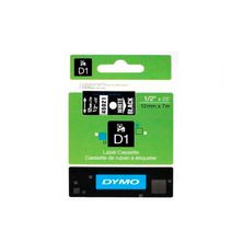 Fita Rotulador Profissional D1 12mmx7m Preto/Transparente 45010 Dymo