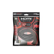 Cabo Hdmi 2.0 19 Pinos 4k Plug 90 Graus 10 Metros Pix