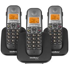 Telefone sem Fio + 2 Ramais TS5123 Preto 4125123 Intelbras