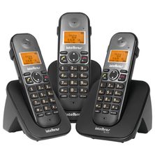 Telefone sem Fio + 2 Ramais TS5123 Preto 4125123 Intelbras