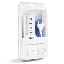 Carregador de Tomada com 4 Saídas USB 1,5m 46RCT4USB000 Elgin