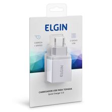 Carregador Tomada com 2 Saídas USB 46RCT2USBQC0 Elgin