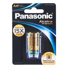 Pilha  Alcalina Pequena Premium  AA C/ 2unid Panasonic